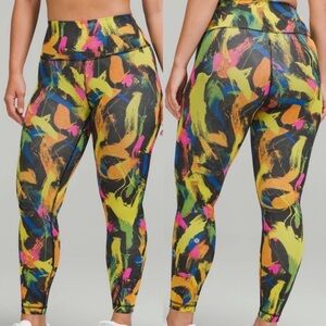 Lululemon Wunder Train Contour High-Rise Tight 25" Undertone Black Multi 6 P175